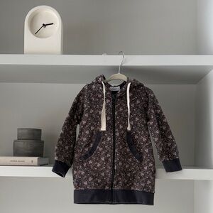 Jamie Kay Brown Floral Hooded Zip Jacket with Pink Accents